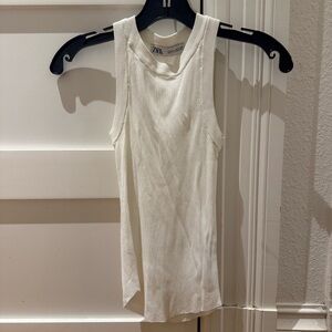 ✨ Zara White Ribbed Tank Top ✨